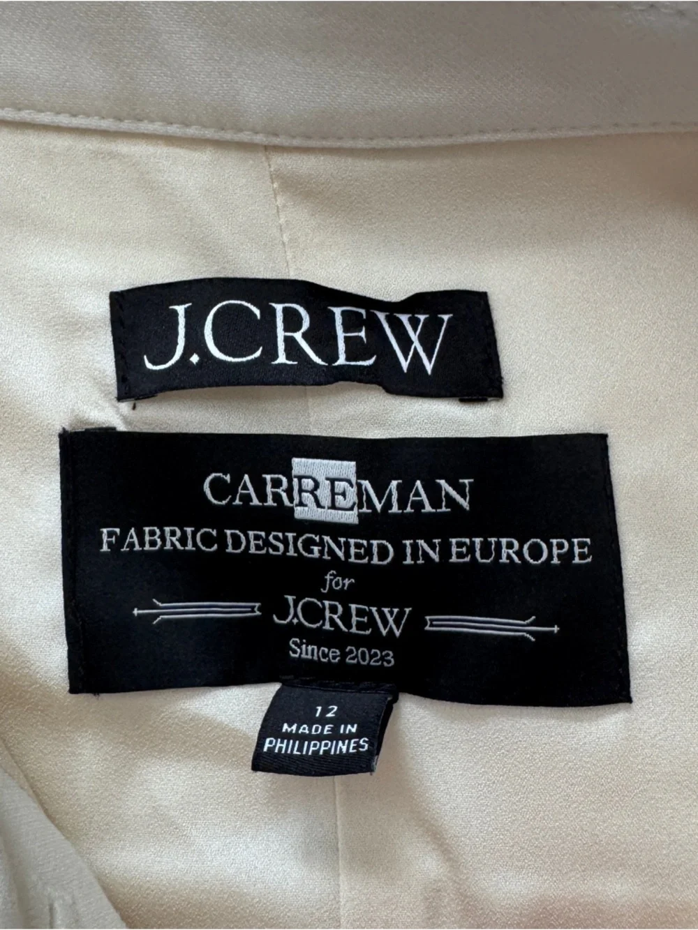 J Crew 12 Parc Dress in Four-Season Stretch ~ Cream Beige Classic Timeless